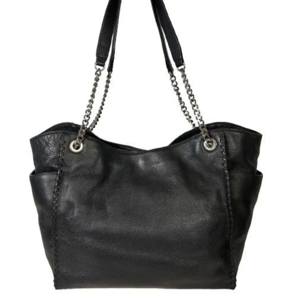 Michael Kors Whipped Chelsea Black Leather Tote Hobo Shoulder Bag Purse MRP$528